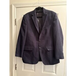 Men's Chaps Navy Blue Suit Jacket Blazer 42R Lined Polyester Nice Business